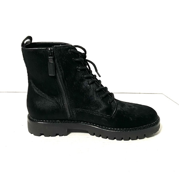 VINCE WOMENS CABRIA LUG 2 CALF HAIR COMBAT & LACE-UP BOOTS 8 - Picture 4 of 14